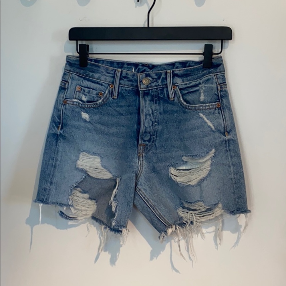 GRLFRND Ultra Distressed Denim Shorts